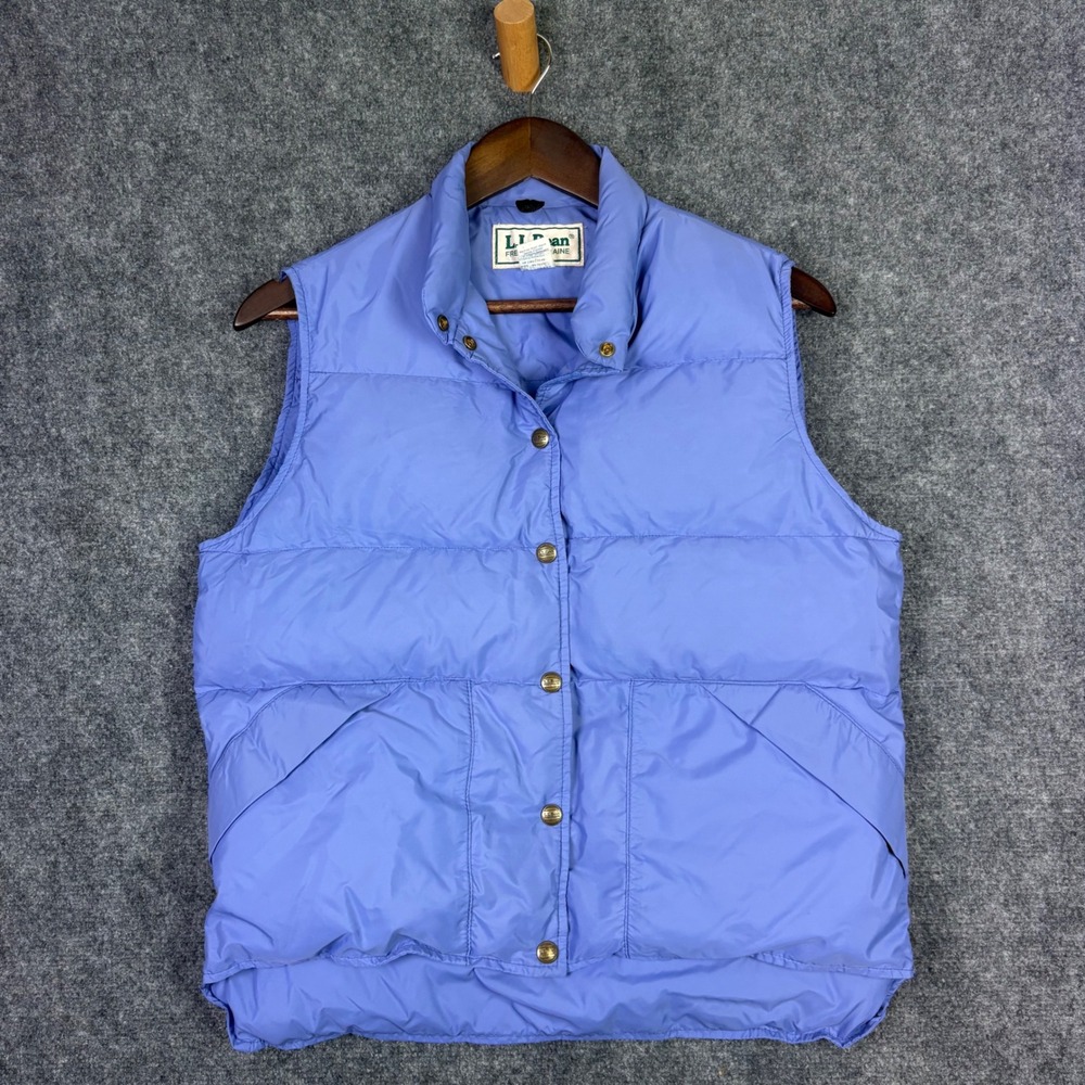 L.L. Bean Puffer Vest Womens M Blue Vintage Goose Down Made in USA Gorpcore 0437